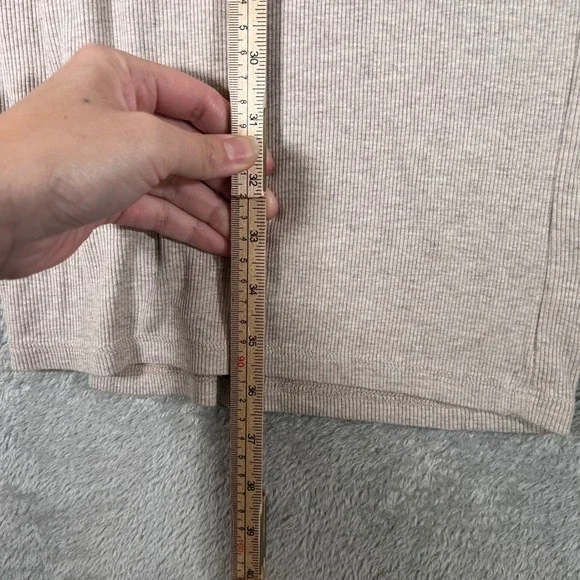 Fighting Eel FE BASICS Wide Leg Palazzo Pants Women's Small Beige Ribbed Lounge - Picture 7 of 9